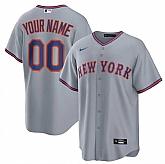 Men's New York Mets Active Player Custom Gray 2025 Limited Stitched Baseball Jersey,baseball caps,new era cap wholesale,wholesale hats